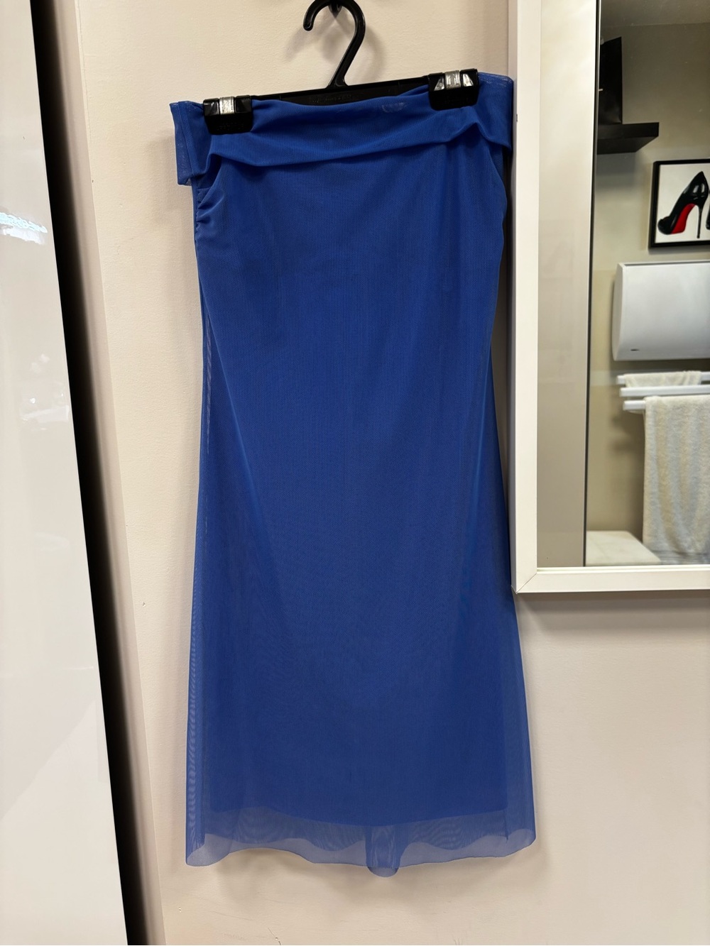 SHAN Royal Blue Strapless Midi Dress